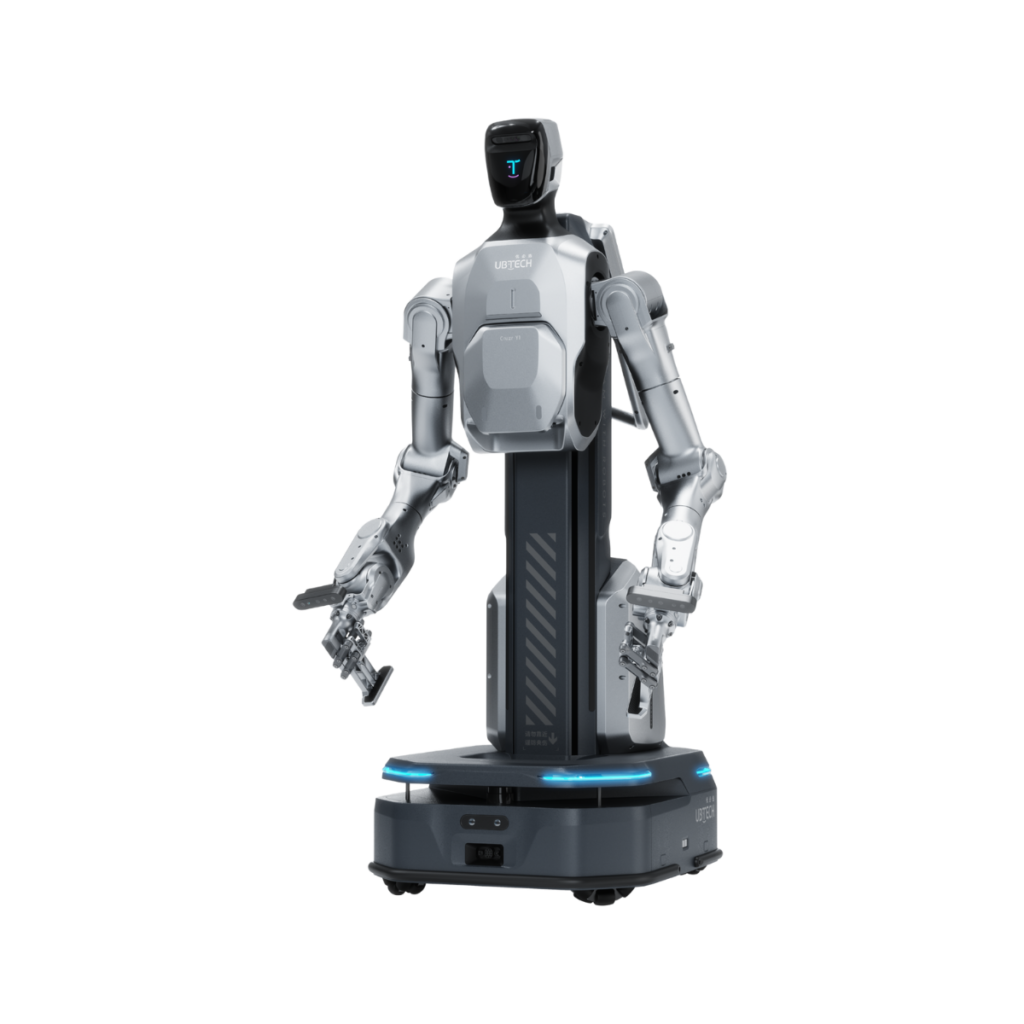 UBTECH Cruzr Y1 humanoider Roboter in vollständiger Frontansicht auf transparentem Hintergrund