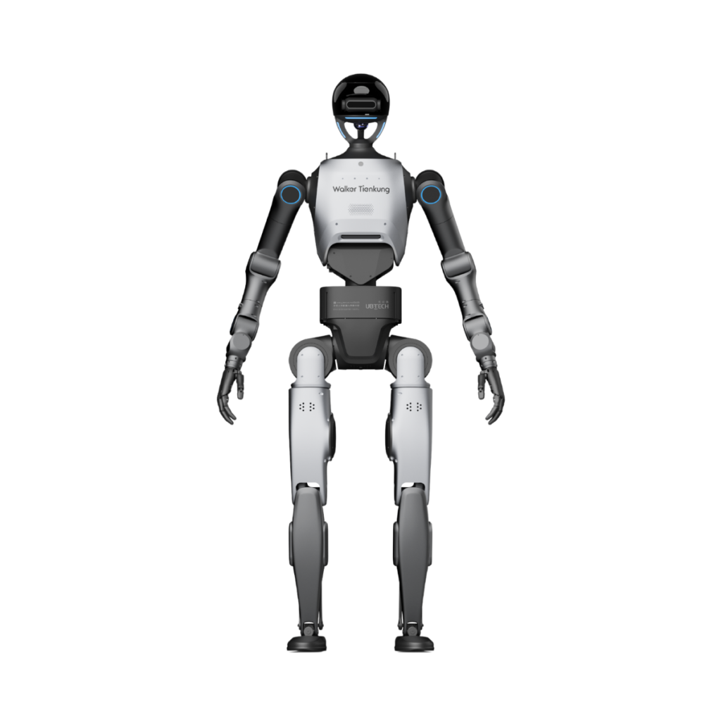 UBTECH Walker Tien Kung humanoider Roboter in gerader Frontansicht auf transparentem Hintergrund